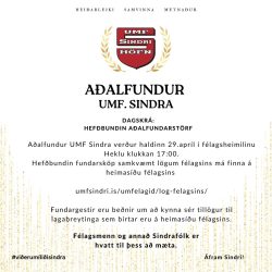 Aðalfundur UMF Sindra fyrir starfsárið 2024